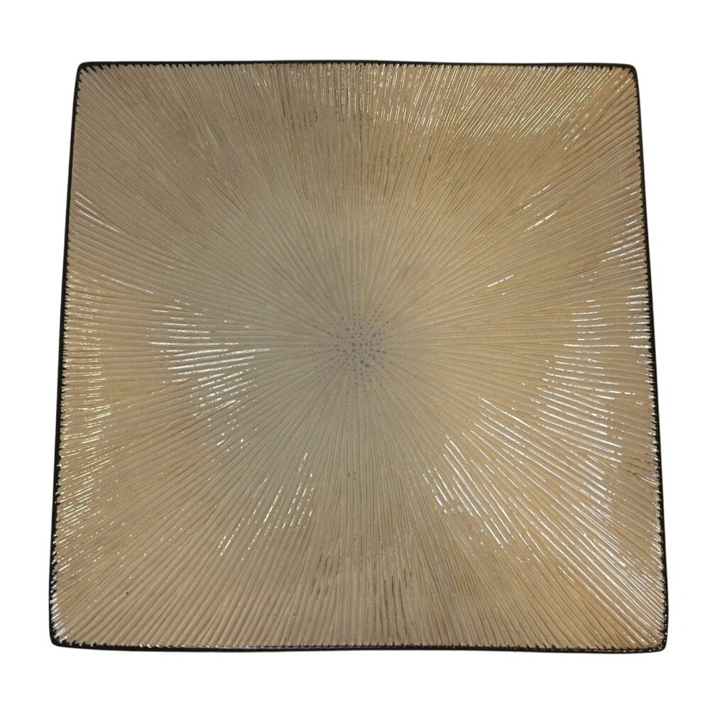 Joseph Abboud VENTANA Light Dark Brown Square Dinner Plate 11" Discontinued EUC